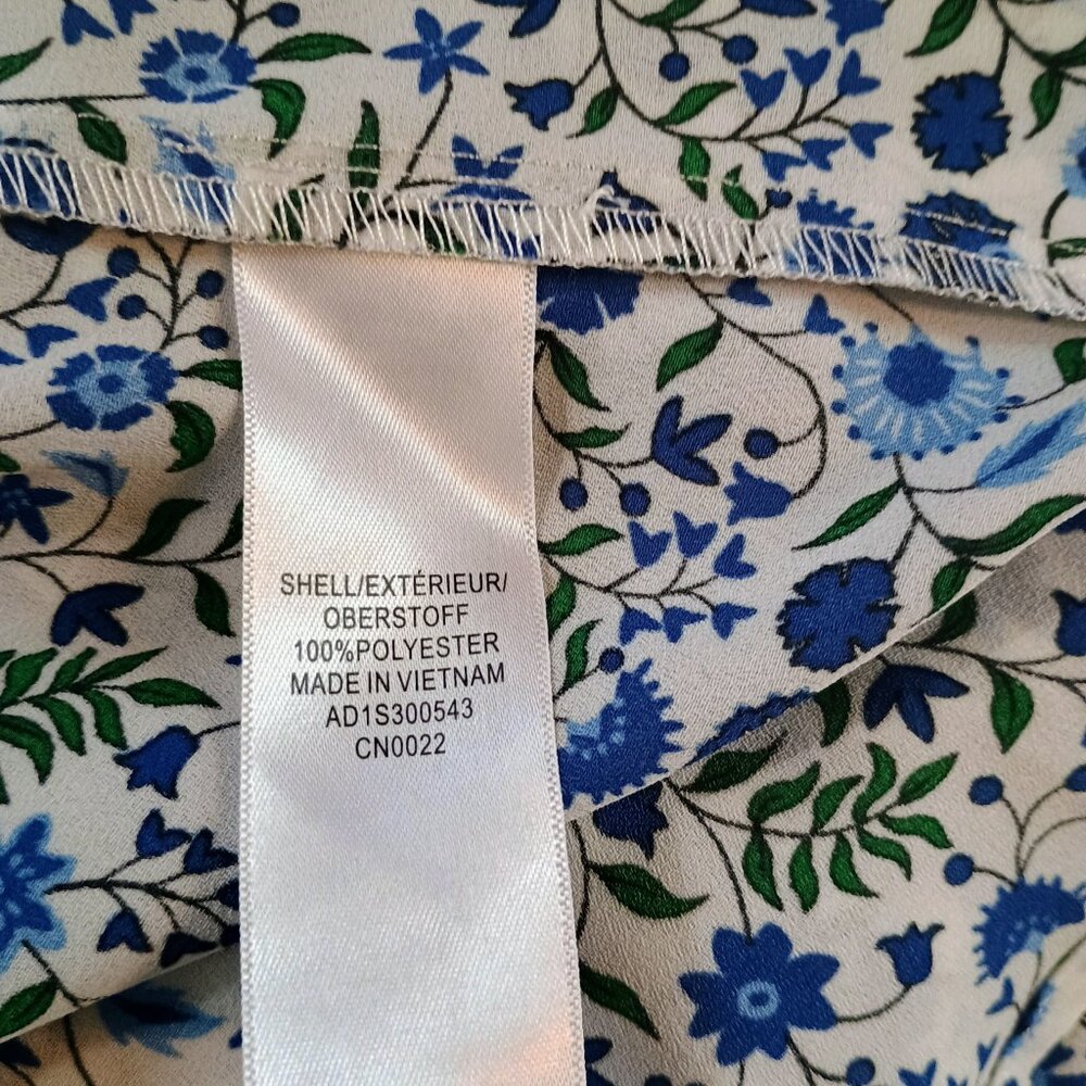 EUC: Adrianna Papell Sz 2X Blue Floral Sleeveless V-Neck Blouse Tank Top - Picture 4 of 6